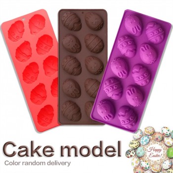 10-Cavity Easter Egg Silicone Chocolate Mold DIY Baking Cake Mold Random Colors Delivery