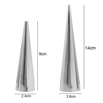 5pcs 14cm 9cm Baking Cones Stainless Steel Spiral Croissant Tubes Horn Bread Pastry making Cake Mold Baking Supplies