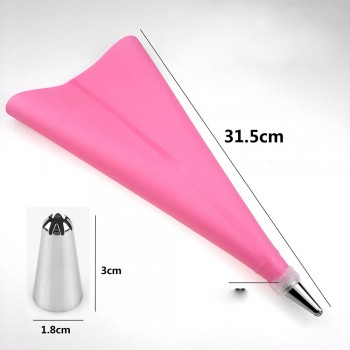 16PCS/SET Silicone DIY Icing Piping Cream Pastry Bags + 14PCS Nozzle Tips Set Cake Decorating Tools Mould + Coupler Converter
