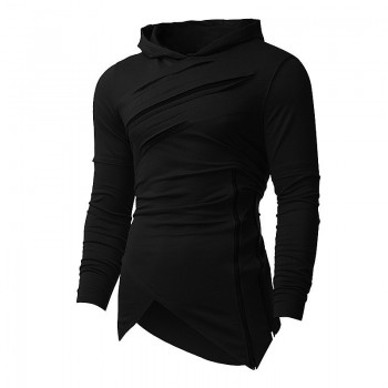 2019 fashion Hoodies Men Ripped Zip irregular Scratches Sweatshirts Mens Hip Hop slim hooded Hoodie Pullovers Sweatshirt men