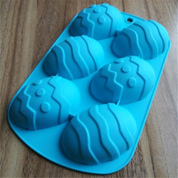 6 Cavity Easter Egg Shaped Bakeware Mould Dessert Silicone Cake Baking Tools DIY Easter Chocolate Mold Cake Decorating Tools