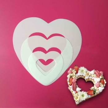 Heart Shape PET Plastic Cake Mold Decorating Tools Confeitaria Maker Useful Baking Accessories 6/8/10/12/14inch