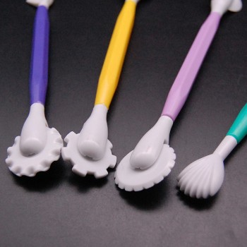 NEW 4pcs Fondant Cake Decorating Modelling Tools 8 Patterns Flower Decoration Pen Pastry Carving Cutter Baking Craft Cake Mold