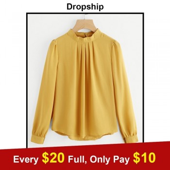 Dropship Womens Tops And Blouses Shirt Blouse Shirts Tops Blusas Mujer De Moda 2018 White Ladies Chiffon Summer Long Sleeve