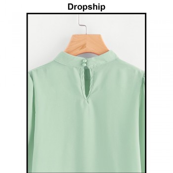 Dropship Womens Tops And Blouses Shirt Blouse Shirts Tops Blusas Mujer De Moda 2018 White Ladies Chiffon Summer Long Sleeve