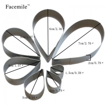 7pcs/set Stainless Steel Rose Petal Cake Cookie Cutter Mold Pastry Baking Mould Fondant Biscuit Cutter 52111