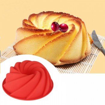 3D Big Swirl Shape Silicone Butter Cake Mould Kitchen Baking Form Tools for Cake Bakery Baking Dish Bakeware Mold Cake Pan