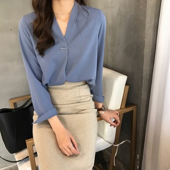 Now Autumn Spring Women Tops and Blouses Chiffon Blouse Long Sleeve Shirts Fashion Ladies Tops 2018 Plus Size Women Shirt Blusas
