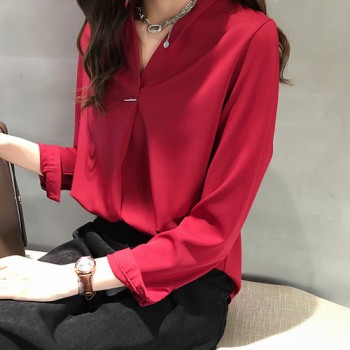Now Autumn Spring Women Tops and Blouses Chiffon Blouse Long Sleeve Shirts Fashion Ladies Tops 2018 Plus Size Women Shirt Blusas