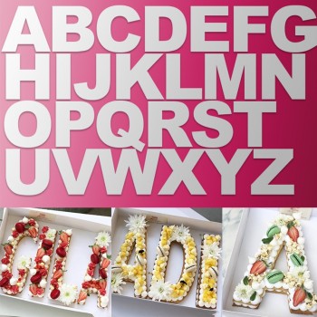 1 Set Cookie Chocolate Pastry Decorating Baking Mould Food Grade PET Alphabet Cake Molds DIY Birthday Cake Fondant Tool