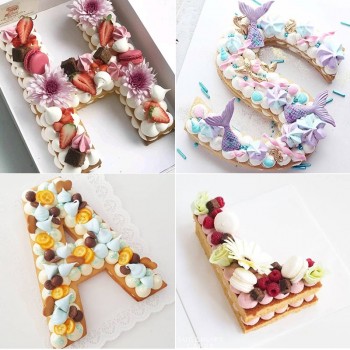 1 Set Cookie Chocolate Pastry Decorating Baking Mould Food Grade PET Alphabet Cake Molds DIY Birthday Cake Fondant Tool
