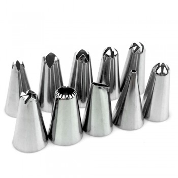 12Pcs/Set Cake Decorating Tools Silicone Icing Piping Cream Pastry Bag + 68 Stainless Steel Nozzle Pastry Tips Converter