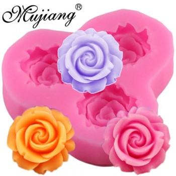 Mujiang Heart Rose Lace Silicone Molds Wedding Cupcake Fondant Cake Decorating Tools Gumpaste Chocolate Mold Soap Clay Moulds