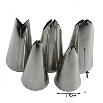Mujiang 5 Pcs Set Leaves Nozzles Stainless Steel Icing Piping Nozzles Tips Pastry Tips For Cake Decorating Pastry Fondant Tools