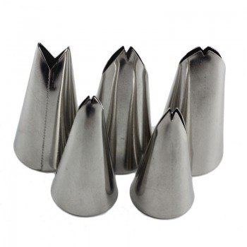 Mujiang 5 Pcs Set Leaves Nozzles Stainless Steel Icing Piping Nozzles Tips Pastry Tips For Cake Decorating Pastry Fondant Tools
