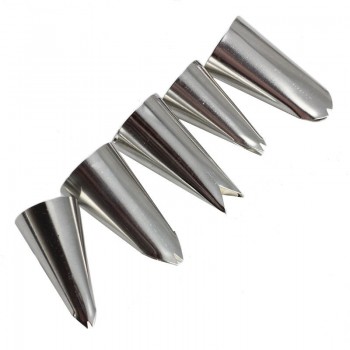 Mujiang 5 Pcs Set Leaves Nozzles Stainless Steel Icing Piping Nozzles Tips Pastry Tips For Cake Decorating Pastry Fondant Tools