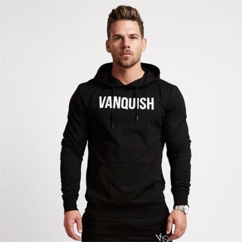 YEMEKE Fall new men cotton sweatshirt gyms Fitness bodybuilding Hoodies Casual fashion Hooded Jacket zipper slim fit Sportswear