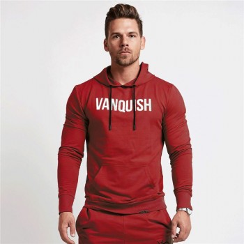 YEMEKE Fall new men cotton sweatshirt gyms Fitness bodybuilding Hoodies Casual fashion Hooded Jacket zipper slim fit Sportswear