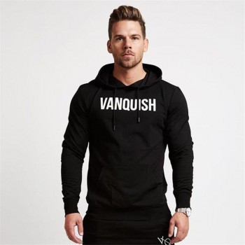 YEMEKE Fall new men cotton sweatshirt gyms Fitness bodybuilding Hoodies Casual fashion Hooded Jacket zipper slim fit Sportswear
