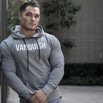 YEMEKE Fall new men cotton sweatshirt gyms Fitness bodybuilding Hoodies Casual fashion Hooded Jacket zipper slim fit Sportswear