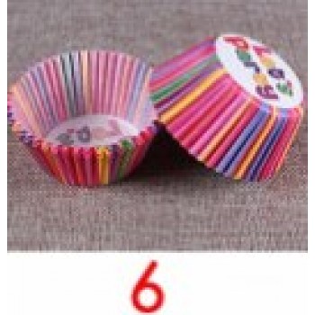 100PCS Color Rainbow Paper Cup Cup PVC Anti-oil Chocolate Muffin Baking Paper Tea Party Cake Mold Decorative Kitchen Accessories