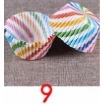 100PCS Color Rainbow Paper Cup Cup PVC Anti-oil Chocolate Muffin Baking Paper Tea Party Cake Mold Decorative Kitchen Accessories