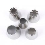 5pcs Large Metal Cake Cream Decoration Tips Stainless Steel Piping Icing Nozzles Cake Fondant Decor Tip Nozzle Cake Baking Tools