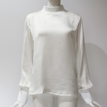 Women Blouses 2018 Fashion Long Puff Sleeve Blouse Shirt Solid Elegant White Office Lady Shirt Casual Tops Blusas Chemise Femme