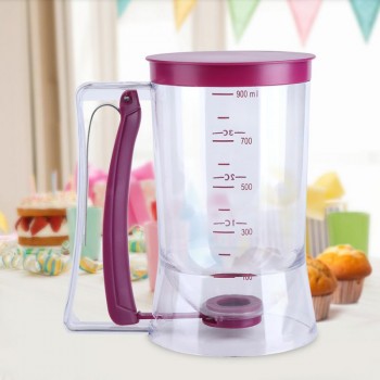 900mL Manual Batter Dispenser Cupcake Pancake Waffle Measuring Cup Kitchen Baking Tool a