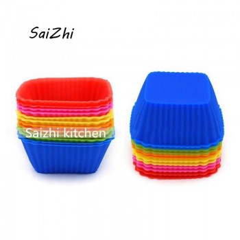 5PCS Silicone Cupcake Circle Heart Star Flower Shapes Jelly Pudding mold 7*3 cm Cake Tool Kitchen Accessories QC5643
