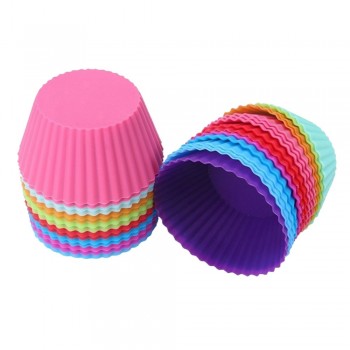 5PCS Silicone Cupcake Circle Heart Star Flower Shapes Jelly Pudding mold 7*3 cm Cake Tool Kitchen Accessories QC5643