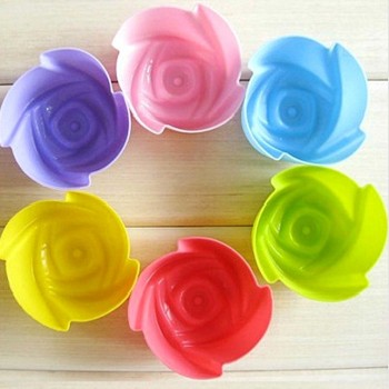 5PCS Silicone Cupcake Circle Heart Star Flower Shapes Jelly Pudding mold 7*3 cm Cake Tool Kitchen Accessories QC5643