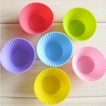 5PCS Silicone Cupcake Circle Heart Star Flower Shapes Jelly Pudding mold 7*3 cm Cake Tool Kitchen Accessories QC5643