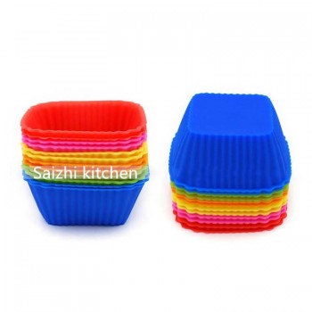 5PCS Silicone Cupcake Circle Heart Star Flower Shapes Jelly Pudding mold 7*3 cm Cake Tool Kitchen Accessories QC5643