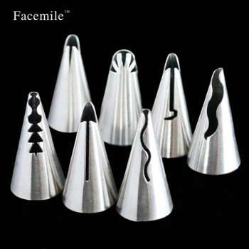 7pcs/set Wedding Russian Nozzles Pastry Puff Skirt Icing Piping Nozzles Pastry Decorating Tips Cake Cupcake Decorator Tool 52051