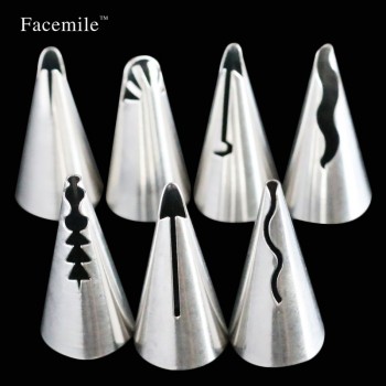 7pcs/set Wedding Russian Nozzles Pastry Puff Skirt Icing Piping Nozzles Pastry Decorating Tips Cake Cupcake Decorator Tool 52051