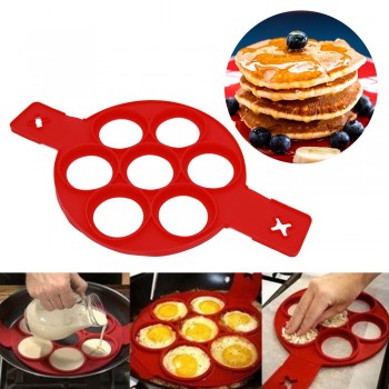 4 Holes 7 Holes Pancake Silicone Mold Circular Fried Egg Mold Nonstick Flip Pancake Maker Omelette Egg Forms Ring Mold Egg Tools