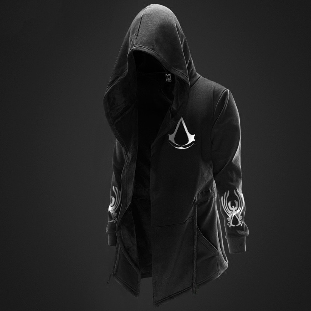 Autumn Winter Hoodies Men Long Sleeve Sweatshirts Black Cloak Shawl Outwear Streetwear Style Hooded Mens Plus