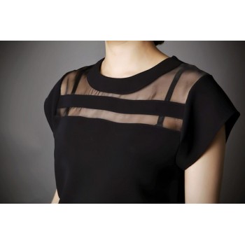 2018 Summer Ladies Black Tops Chiffon Shirts Blouses Women Sheer Cheap Clothes China Femininas Camisas Clothing Female Plus Size
