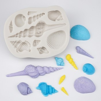 3D Mermaid Tail  Silicone Molds Shell Starfish Soap Mold Cake Decoration Sugar Craft Tools Candle Moulds DIY Craft Fondant Molds