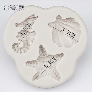 3D Mermaid Tail  Silicone Molds Shell Starfish Soap Mold Cake Decoration Sugar Craft Tools Candle Moulds DIY Craft Fondant Molds