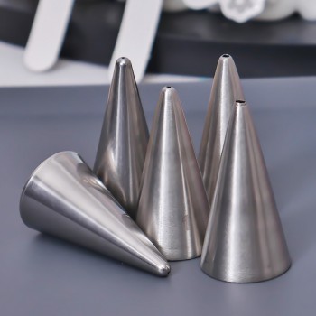 5Pcs/set Round Icing Piping Nozzles Baking Pastry Tip Tool Sugarcraft Fondant Biscuit Cake Decorating Bakeware Dessert Cake Tool