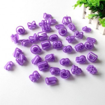 40 Pcs Alphabet Letter Number Fondant Cake Biscuit Baking Mould Cookie Cutters and  stamps