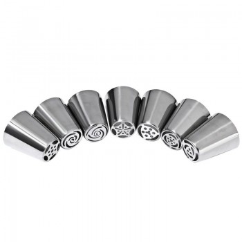 7 pcs Stainless Steel Russian Tulip Icing Piping Nozzles Cake Decoration Cream Tips DIY Cake Tool Bakeware Set Rose Flowers