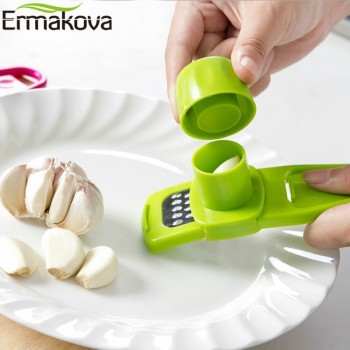 ERMAKOVA ABS Garlic Press Peeler Grater Ginger Garlic Grinding Grater Microplaner Planer Chopper Crush Cutter Slicer