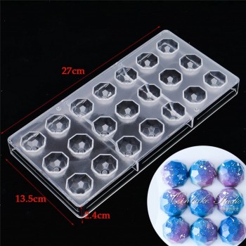 New Arrival Clear Hard Chocolate Maker Polycarbonate PC DIY 21 Diamond Candy Mold Mould Wholesale Free Shipping