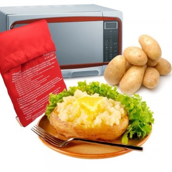 1Pcs Red Washable Cooker Bag Microwave Baking Potatoes Bag Rice Pocket Cooking Tools Easy To Cook Kitchen Gadgets Baking Tool