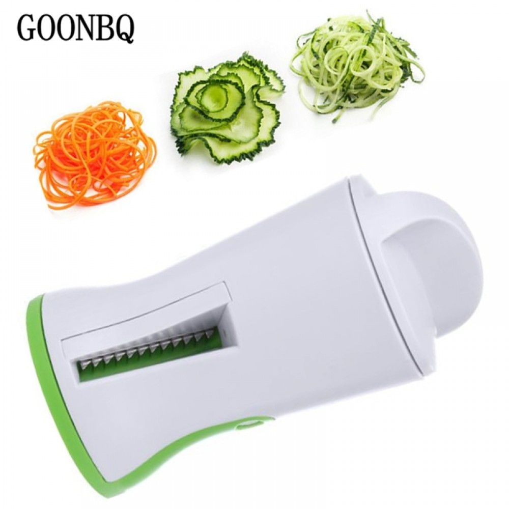 GOONBQ 1 pc  Spiral Funnel Vegetable Grater ABS+Stainless Steel Carrot Cucumber Slicer Chopper Vegetable Spiral Blade Cutter