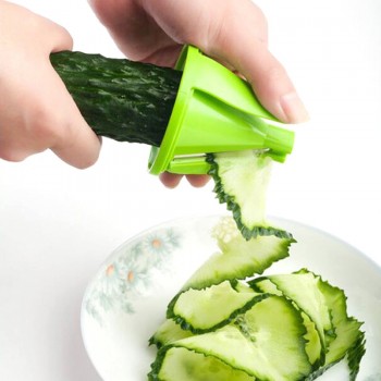 GOONBQ 1 pc  Spiral Funnel Vegetable Grater ABS+Stainless Steel Carrot Cucumber Slicer Chopper Vegetable Spiral Blade Cutter