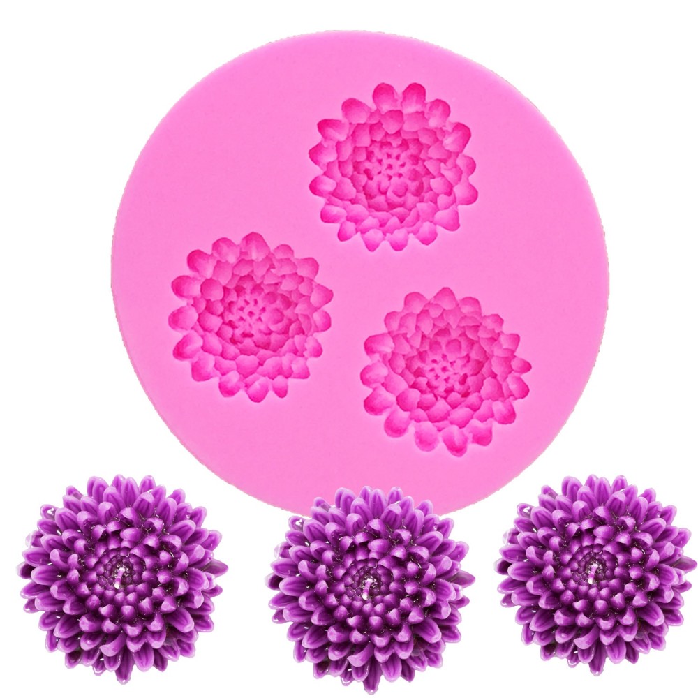 chrysanthemum Sunflower flower Candle Moulds handmade soap mold cake decorating tools DIY fondant cookies silicone mold T1164